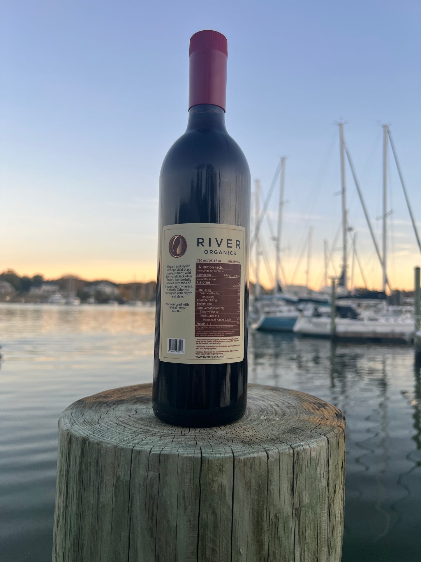 cbd cabernet on dock by the water